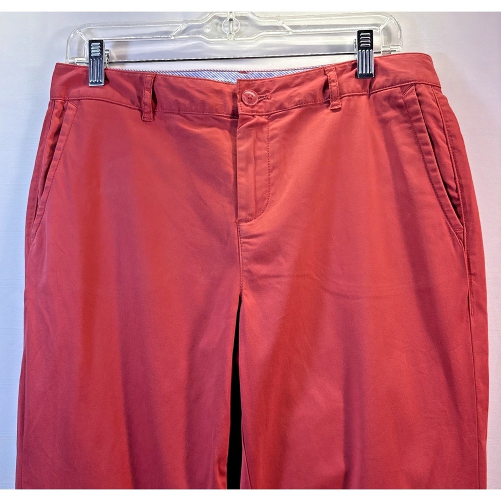 LL Bean Favorite Fit‎ Pants Womens Orange Salmon Chinos Cotton Stretch 8 - Picture 2 of 13
